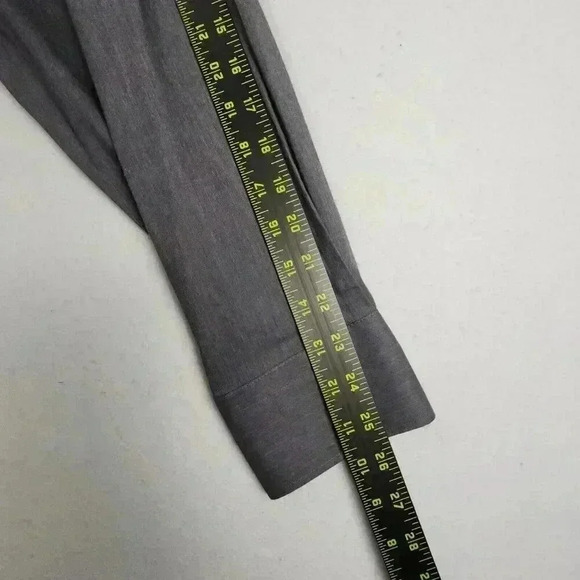 Lorenzo Uomo Trim Fit Mens Gray Dress Shirt Sz 17 Button Up Spread‎ Collar NWOT - Picture 15 of 16